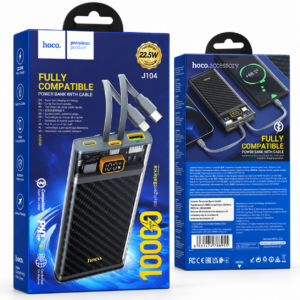 Batterie externe 10 000 mAh 22,5W avec câbles intégrés