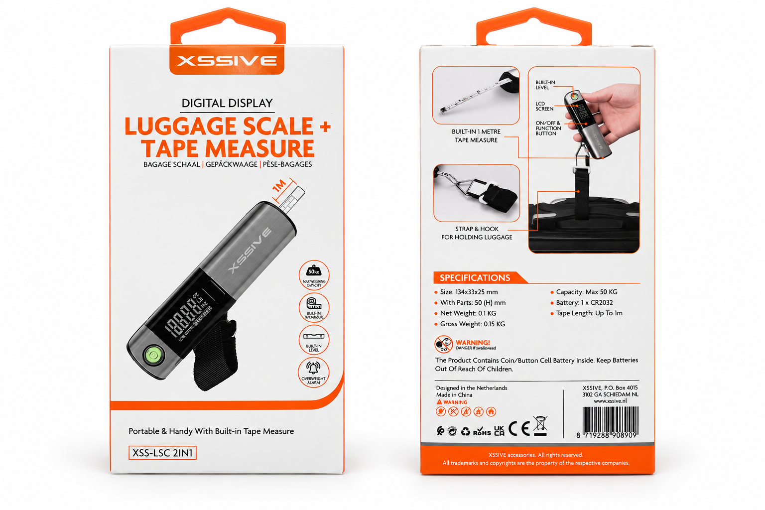 Pèse-bagages numérique 2-en-1 avec mètre ruban XSSIVE XSS-LSC 2IN1
