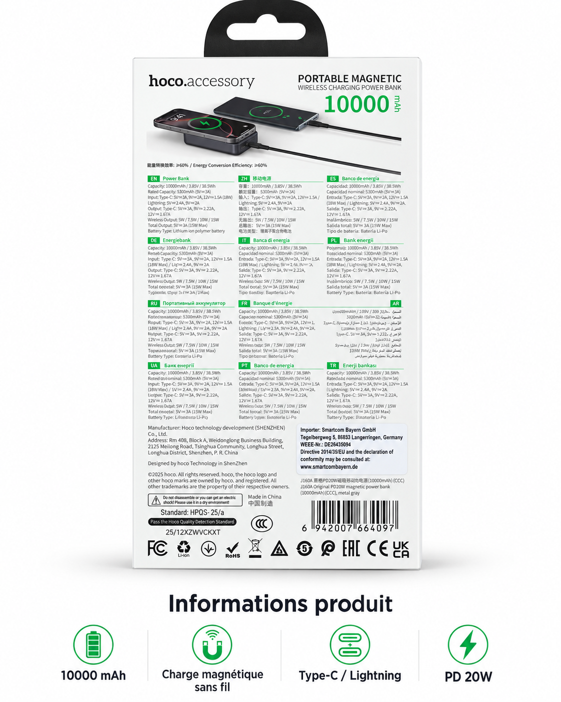 Batterie externe magnétique sans fil 10000 mAh – Image 3