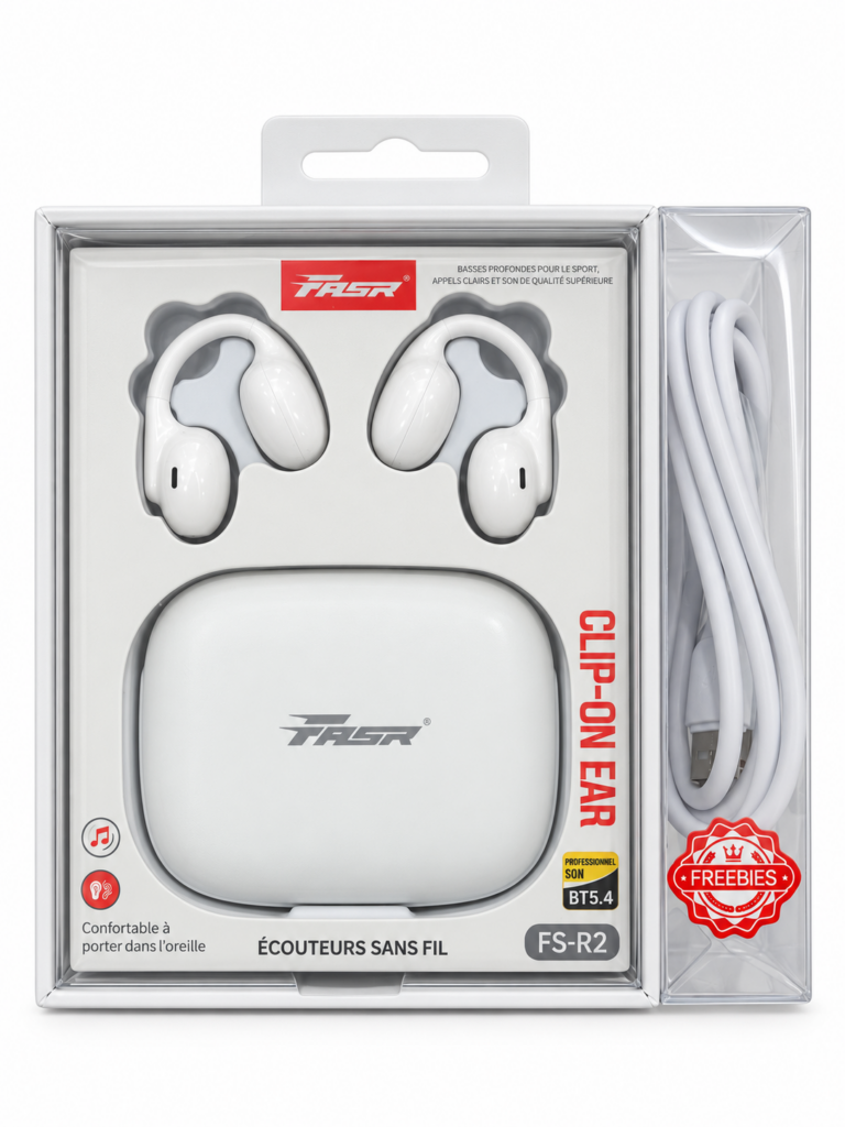 FASR FS‑R2 – Écouteurs Bluetooth Clip‑On