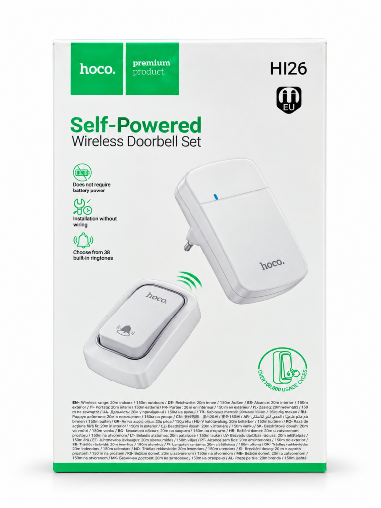 Sonnette sans fil autonome HOCO HI26 – 38 sonneries